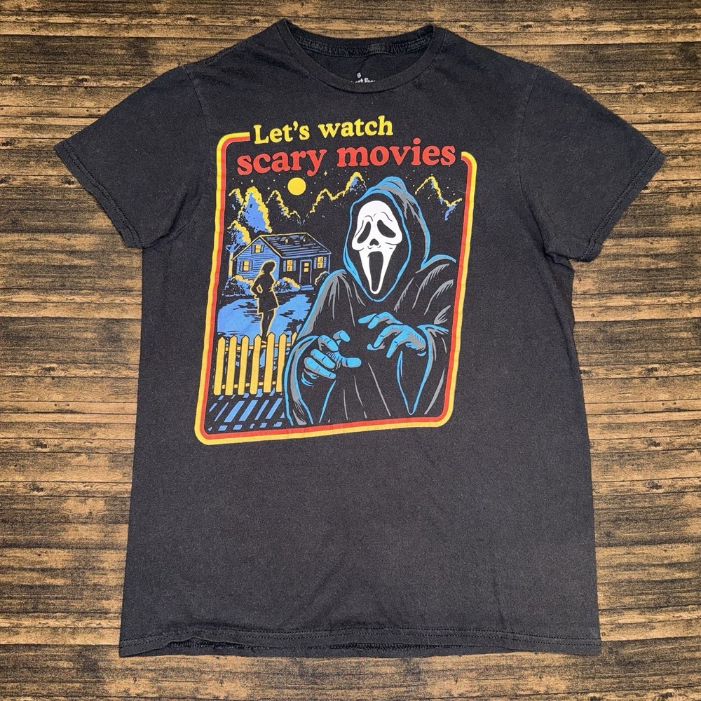 Ghost Face T Shirt Mens S Black Scream Scary Movies Graphic Tee